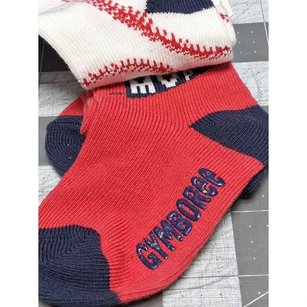Gymboree Baby Socks Red White Navy Baseball MVP 2 Pairs 6 12 Months